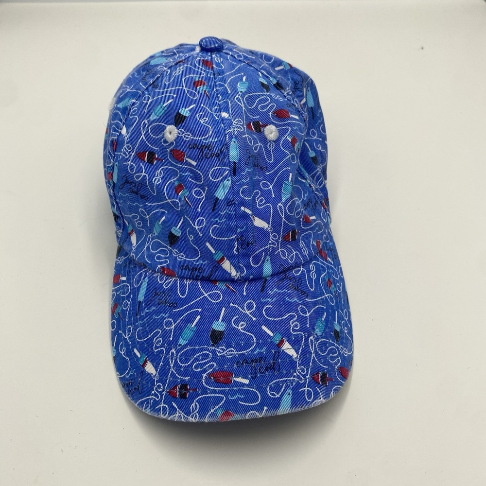 Cuffy's Women's Adjustable Hat Blue Fishing Lines Buoys- Read